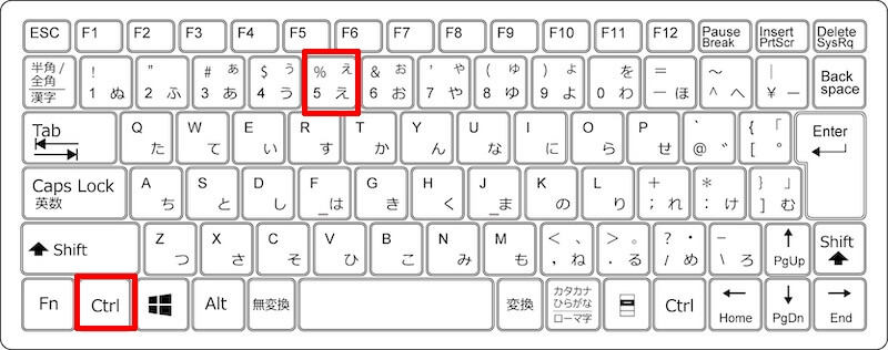 文字に取り消し線を引くショートカットキー