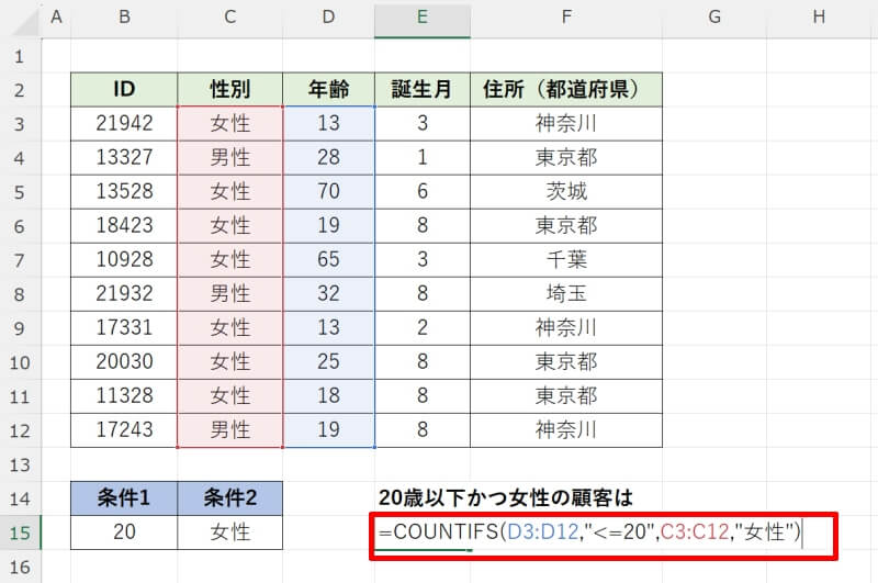 COUNTIFS関数