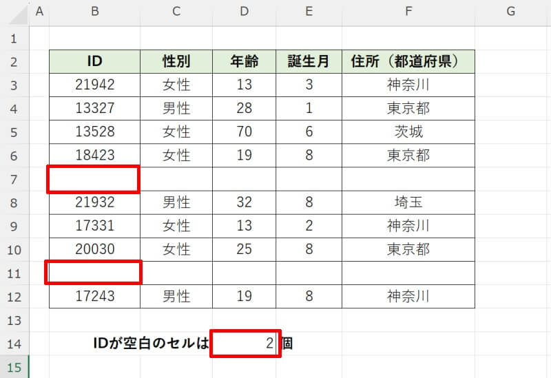 COUNTIFS関数