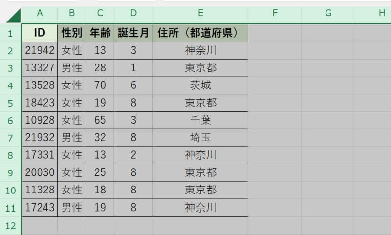 エクセルで行の高さ・列の幅を自動調整