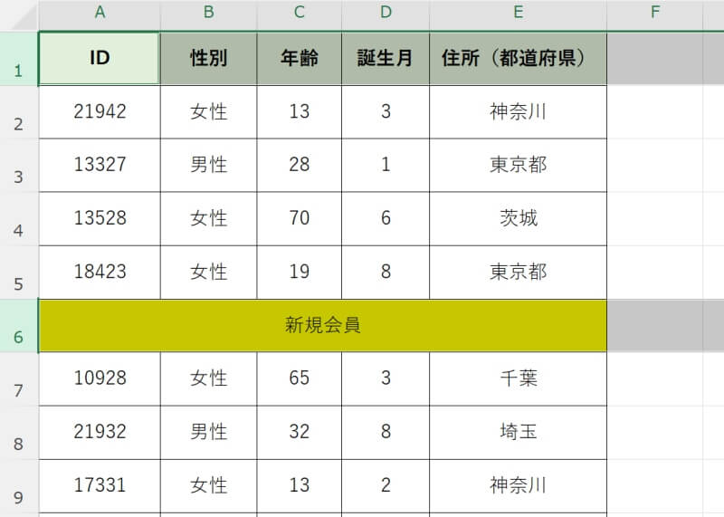 エクセルで行の高さ・列の幅を自動調整