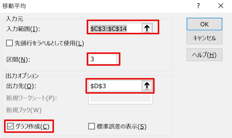 日別データから移動平均を算出