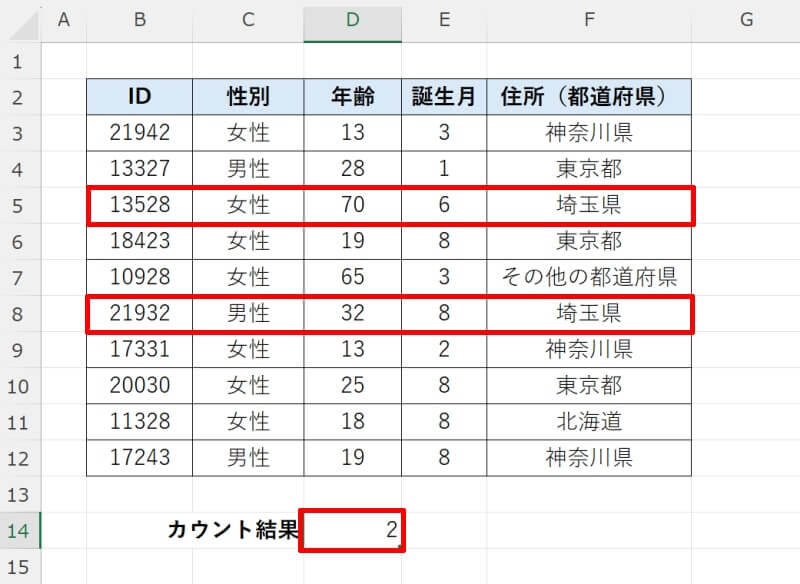 特定のデータの個数を部分一致で数える