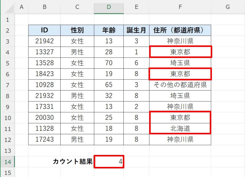 特定の文字を含まないデータの個数を数える