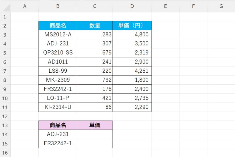 VLOOKUP関数で$を使って参照範囲を固定