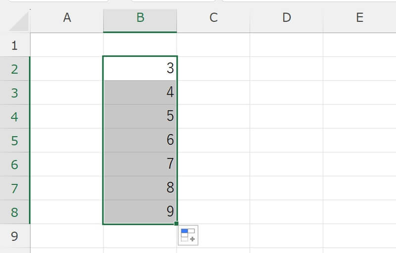 エクセルで数字を1ずつ増やす